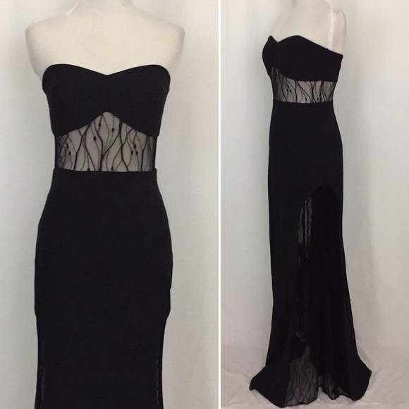 ANGL Dresses & Skirts - ANGL Strapless Lace Insert Prom Dress